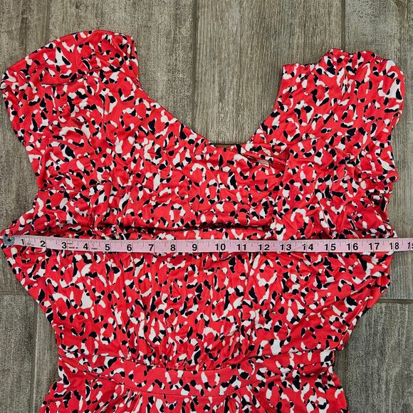 Saloni Aspara Printed Jersey Dress Women’s 6 Abstract Ruched Midi Luxury Elegant - Picture 4 of 14